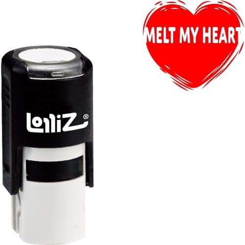 LolliZ MELT MY HEART Self-Inking Rubber Stamp - Inky Conversation Heart Series