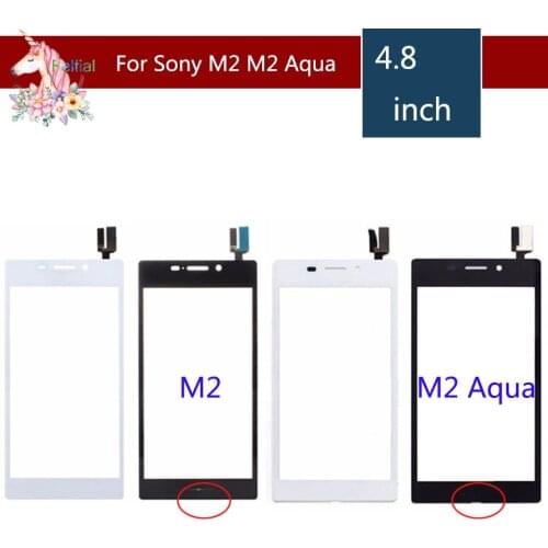 4.8" For Sony Xperia M2 S50H D2302 D2303 D2305 D2306 and M2 Aqua D2403 Touch Screen Digitizer Front Glass Lens Sensor Panel