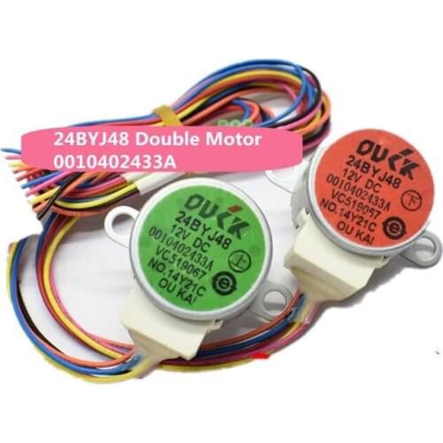 12V Double Motors 24BYJ48 Synchronous Stepping Motor for Haier Air Conditioning Double Swing Vane Wind Direction 0010402433A