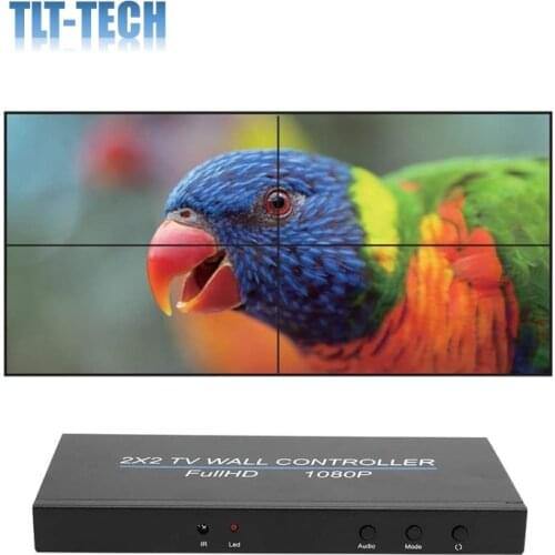 LED Video Wall Controller 2X2 1080P Screen Splicing HDMI1.3 Input 4 HDMI Output Support Splicing 2X1/3X1/4X1