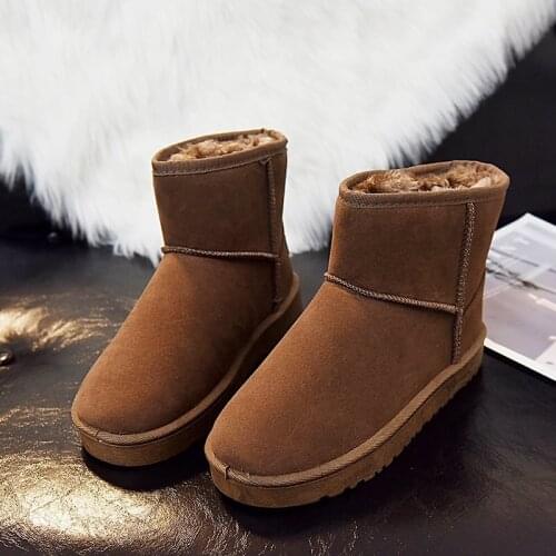 Explosion Models Autumn and Winter New Plus Velvet Snow Boots Thickened Non-slip Short Tube Womens Boots Low Heel Keep Warm