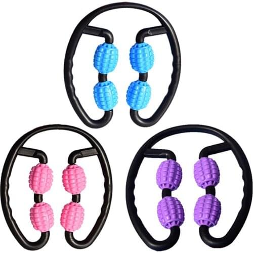 Arm Leg Muscle Massage Roller Fitness Gym Yoga Pilates Massager 4 Wheel Trigger Point Exercise Sports Women Health Care Device