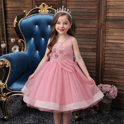Flower Vintage Embroidery Baby Girls Dress Opening Ceremony Clothing Tutu Party Elegant Wear Girls Princess Dress Kids Vestidos