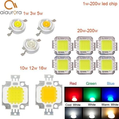 High Power LED Bulb Chip 1W 3W 5W 10W 20W 30W 50W 100W COB Light Lamp Cool Cold Warm White Red Green Blue For Floodlight Lamp