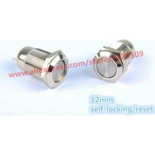 1pcs 12mm self-locking Momentary 3V-240V Stainless Steel Metal Push Button Switch Car Start Horn Speaker Bell Automatic Reset