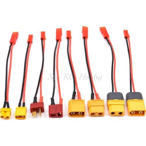 1PCS XT30 XT60 XT60H T plug Male / Female Connector to JST plug Charger Adapter 22AWG LiPo Battery Model Charging Converter Lead