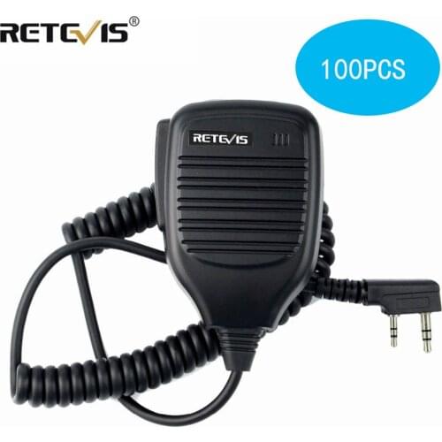 100pcs Walkie Talkie Speaker Microphone Side PTT For Kenwood Retevis RT21 RT22 H777 RT81 Baofeng UV5R 888S For Puxing For TYT