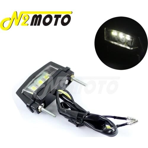 12V E-mark E8 Motorcycle Black Licence Number Plate Lights Lamp For Street Bike Scooter Trike ATV Quad Custom