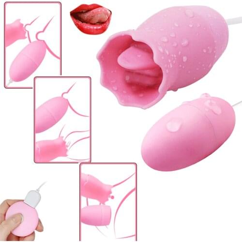 20 Speed Vibrting Egg Tongue Vibrator Nipple Sucker Vagina Clitoris Stimulator Sex Toys for Adults Women Oral Sucking Breast Toy