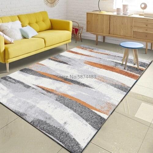 200*300cm Fashion Simple Orange Gray Abstract Stripe Bedroom Living Room Kitchen Mat Carpet Customization