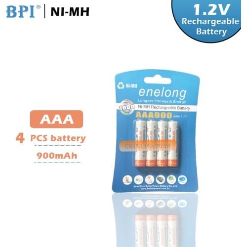 4Pcs/set enelong 1card 900mAh AAA Batteries NI-MH AAA Rechargeable Battery