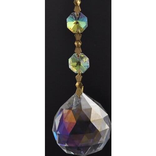 5pcs 30x60mm AB color Chandelier ball Crystal Prisms Crafts Light Accessories Hanging Pendant Wedding Home Decoration