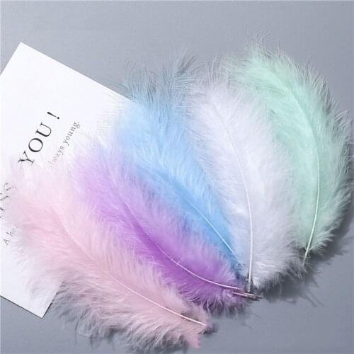 50Pcs Fluffy Turkey Marabou Feather 10-15Cm Turkey Feathers Decoration Accessories for Jewelry Clothes Wedding Plumes DIY Crafts