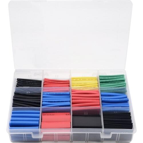 560 pcs/set Five Colors Optional 12 Sizes Assorted 2:1 Flame-retardant Boxed Heat Shrink Tubing Kit