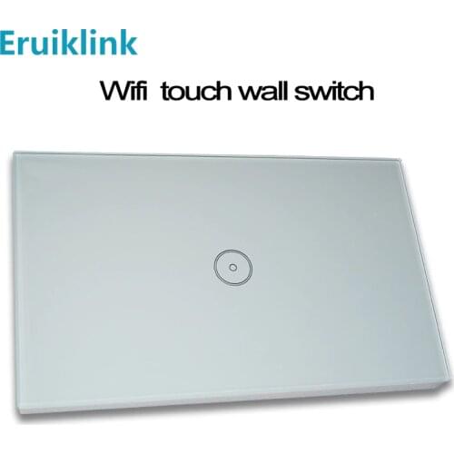 United States version1gang wi-fi wall sensor touch switch work with amazon alexa smart remote control by phone on / off touch