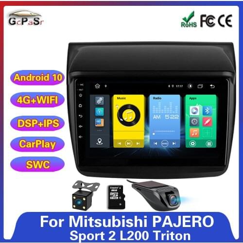 Android 10 For Mitsubishi PAJERO Sport 2 L200 Triton 2008 2016 Car Radio Multimedia Video Player Navigation GPS DSP IPS Carplay