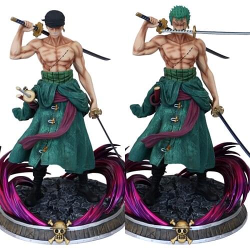Anime One Piece GK Zoro with 2 Heads PVC Action Figures Collection Model Toys 37cm