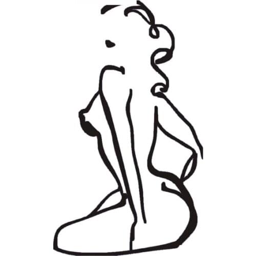 Car Sticker Girl Goddess Mattis Picasso Anime Car Accessories Decoration PVC Car Stickers Waterproof Black/white, 14cm*8cm