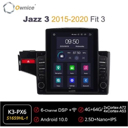 Ownice Android 10.0 Octa 8 Core Car Radio forHonda Jazz 3 2015 2016 2017 2018 Fit 3 GPS Multimedia Stereo PlayerTesla Style