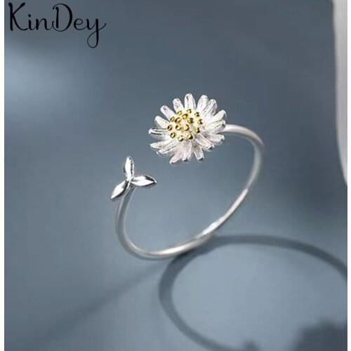 Boho Summer Beach Vacation Knuckle Daisy Flower Open Rings for Women Adjustable Finger Ring Charm Jewellery Wholesale Gifts