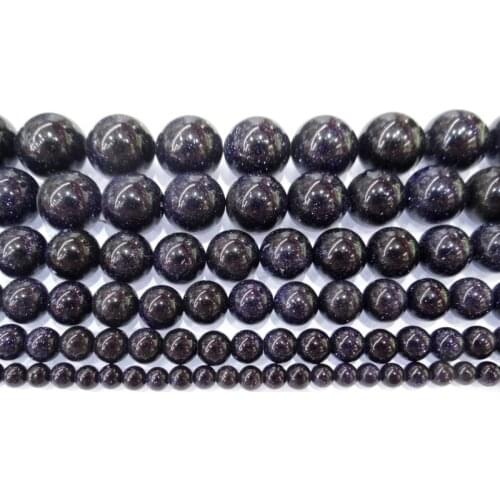 Natural Stone Beads Blue Sand stone Round Loose Beads For Making Jewelry 15Inch 6/8/10/12mm Beads Diy Bracelet necklace