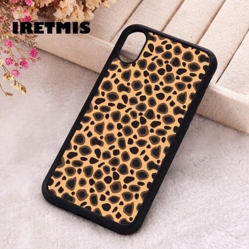 Iretmis 5 5S SE 2020 phone cover cases for iphone 6 6S 7 8 Plus X Xs Max XR 11 12 Mini Pro Soft Silicone TPU Cheetah Print