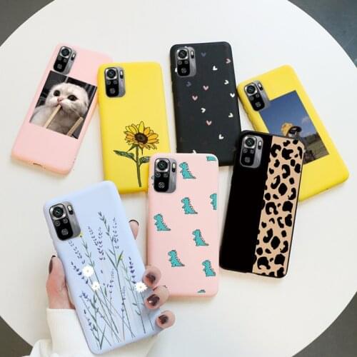 Flower Dinosaur Coque For Xiaomi Redmi Note 10s 10 Case 6.43" Cover For Xiaomi Redmi Note 10 10 S note10s Soft Silicone Case Bag