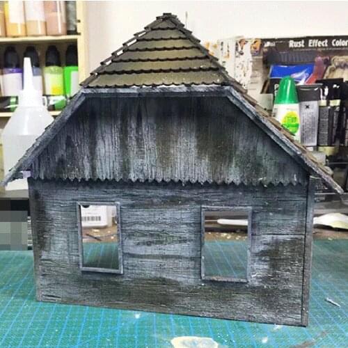 DIY 3D Puzzles Unassembled Wooden Ruins House 1:35 Scene Dioramas