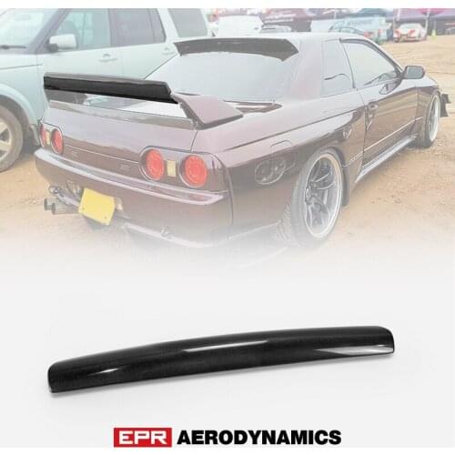 For Nissan R32 GTR FRD Type Carbon black Glossy Finished rear spoiler gurney flap accessories Exterior Body kit