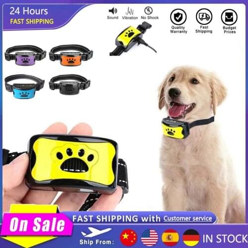 Dog Anti Bark Collar Stop Barking Vibration Prevent yelp Device Remote Shock Deterrent USB Electric Ultrasonic Training Collar