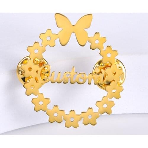 Custom 925 Solid Silver Name Pic logo Brooch Pin Badges Personalized Logo Lapel Pin Suit Coat Hats Accessories Decorated