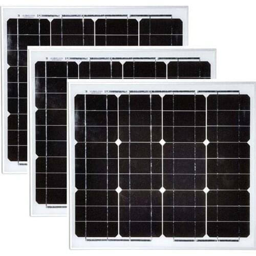 Monocrystalline Solar Panel China 12v 30w 3 Pcs Solar Modules 90w 36v Solar Battery Charger Motorhome Caravan Car Camping RV