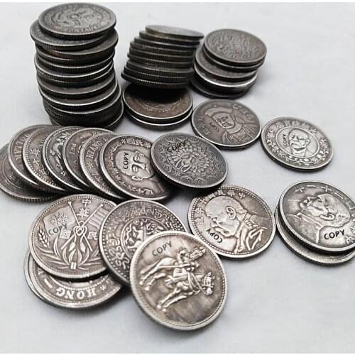 50pcs Chinese coins 19mm Lucky Feng Shui Silver Coins Different kinds of Copy Coin