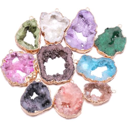 Natural Stone Crystal Pendants Irregular Shape Exquisite accessories DIY for Necklace or Jewelry Making Size 40*30-50*30mm