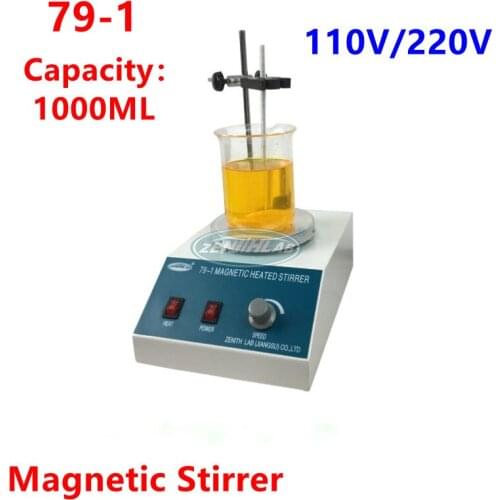 New Laboratory Hot Magnetic Stirrer Machine With Stir Bar 79-1 Max Stirring Capacity 1000ml Dual Control Magnetic Mixer 110/220V