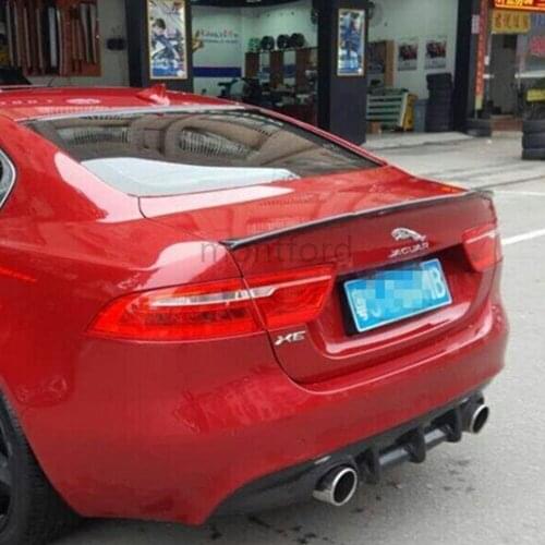 MONTFORD Auto High Quality Carbon Fiber Rear Lip Spoiler Trunk Boot Wing 1Pcs Car Styling For Jaguar Spoiler XE 2015 2016 2017