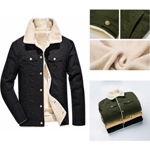 Coat Man Jacket Cotton Plus Thick Velvet Plus Size Large vintage Retro american casual Wear winter warm Mantle Men Drop Shipping