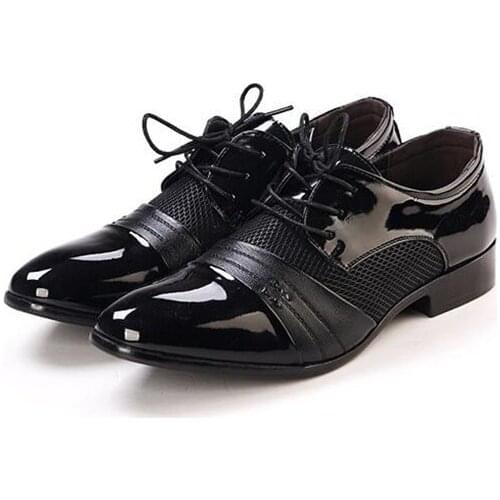 Cheap Size 48 Brown Black Office Shoes Men Italian Dress Business Leather Shoes for Men Oxford Wedding Formal Shoes Man Vintage