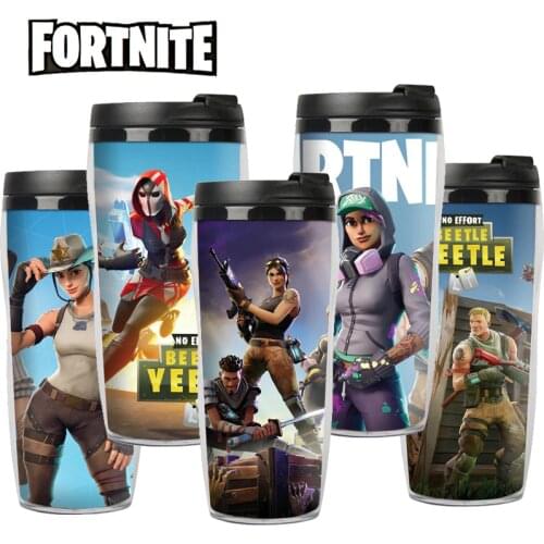 Original Fortnite Surrounding Double-layer Insulated Plastic Cup Outdoor Sports Bottle Cold Water Cup Creative Water Cup 400ml