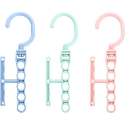 Plastic 5 Circle Multilayer Windproof Clothes Hanger Hook Organizer Household Wardrobe Closet Clothing Fixed Holder Storage Rack