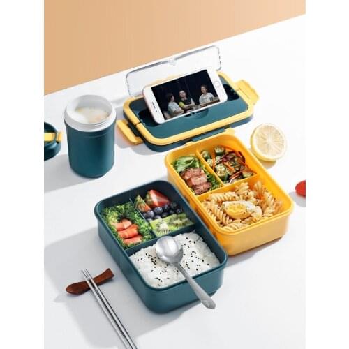 Portable Lunch Box Office Middle School Students Large Space Simple Light Multi - Color Options Can Be Heated In The Microwave