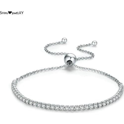 Shipei Romantic Cute 925 Sterling Silver White Created Moissanite Diamonds Gemstone Fine Jewelry Charm Bracelets For Women