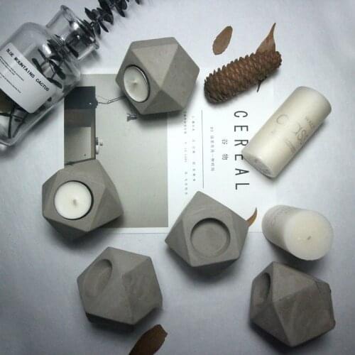 Silicone Molds Multilateral Geometric Cement Candlestick Home Crafts Decorations Concrete Candle Holder Molds Moulds PRZY
