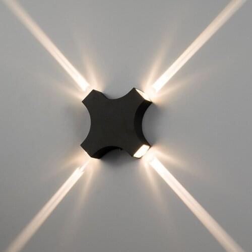 Modern LED Wall Lamps Outdoor Hotel Villa Indoor Living Room Bedroom Sconce Hall Corridor Aisle Waterproof Cross-shaped Lights
