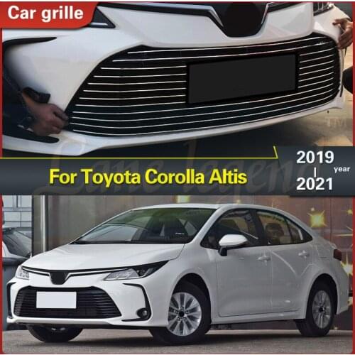 Car styling For Toyota Corolla Altis 2019 2020 2021 high quality stainless steel Front Grille Around Trim Racing Grills Trim