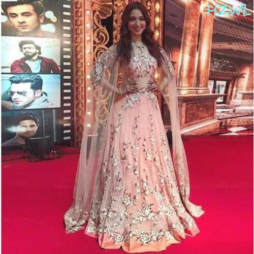 Saudi Arabia Dusty Pink Prom Dresses Sheer Neck Cap Sleeve Appliques Beads See Through Evening Gowns Dubai Robe De Soiree