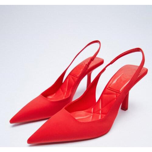 Spring Blue silk Pointed Toe Pumps Women Dress Shoes Thin High Heels Office Lady Pumps 2021 New ZA