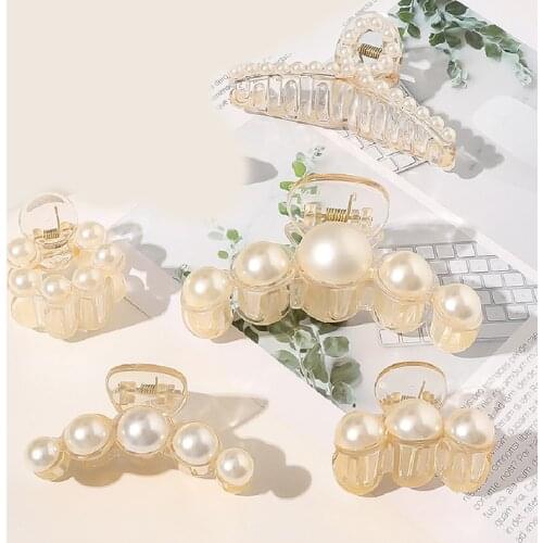 Woman Classic Big Pearl Hair Claws Fashion Hair Clips Crab Girls Hair Accessories Hairpins Female Ornament Hairgrip