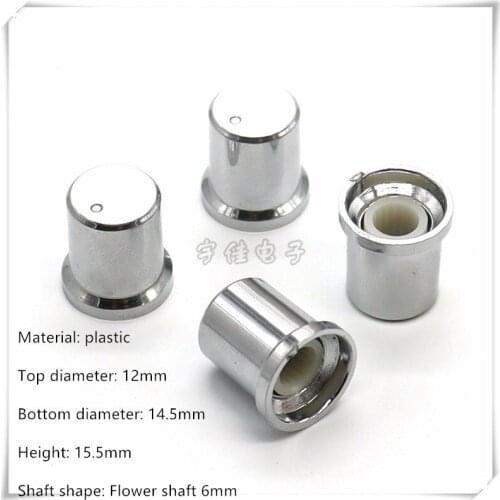 10 Piece 14.5×15.5MM silver plating plastic knob potentiometer rotary encoder volume switch knob suitable for flower shaft 6MM