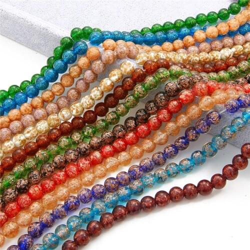 10Pcs Colorful Round 8mm 10mm 12mm Handmade Luminous Lampwork Glass Loose Beads for Jewelry Making DIY Crafts Findings